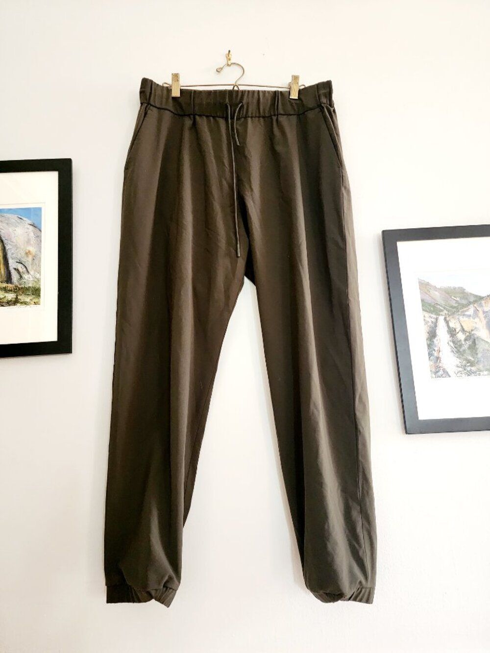 MM Lafleur Delaney Luxury Jogger OrigamiTech Pants Olive Green Size M - Picture 2 of 12